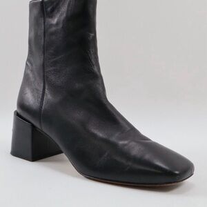 Vince Black Leather Ankle Booties